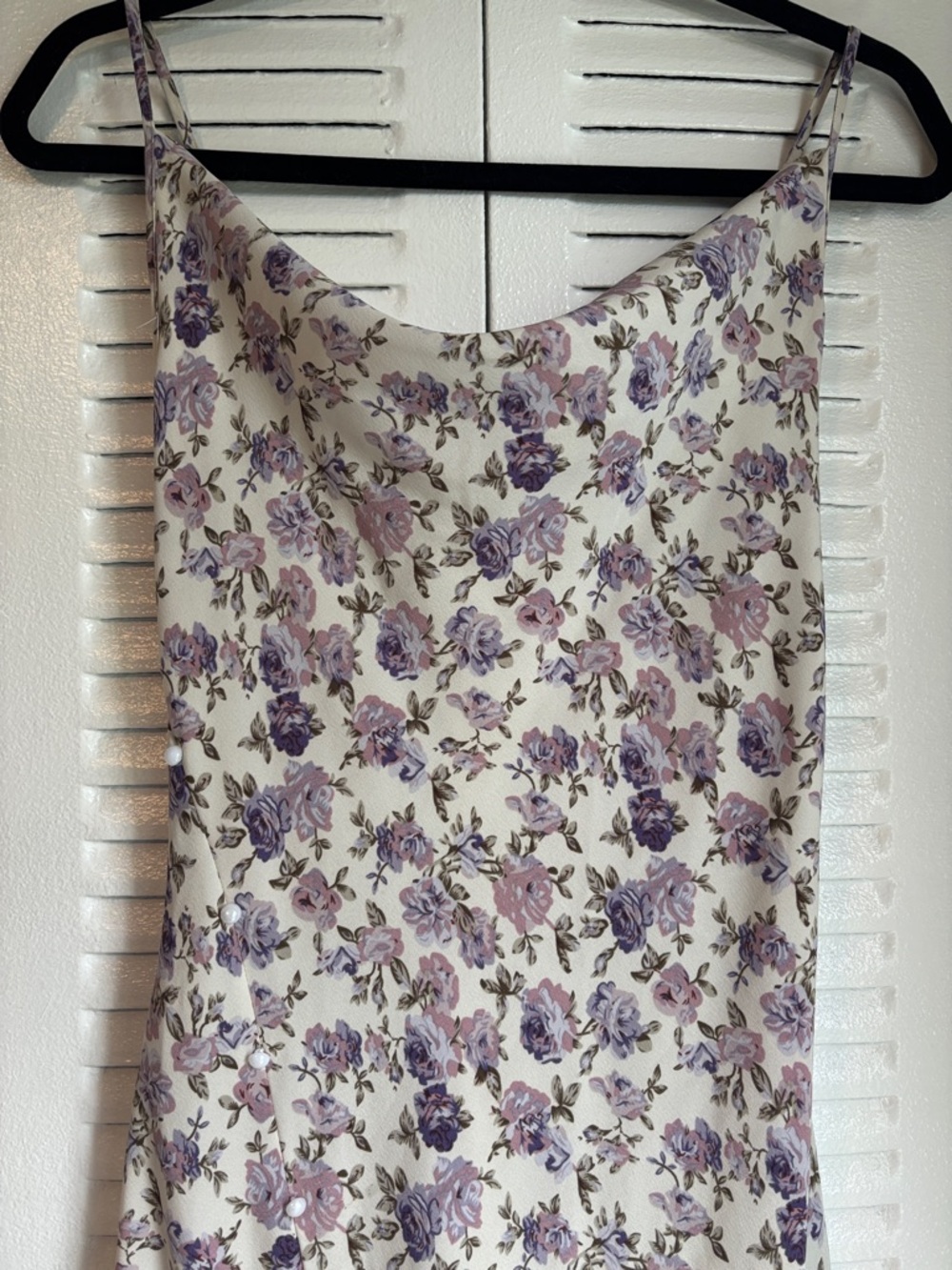 Romantic Floral Midi Dress – Size S| Soft Lavender Print - Picture 3 of 9